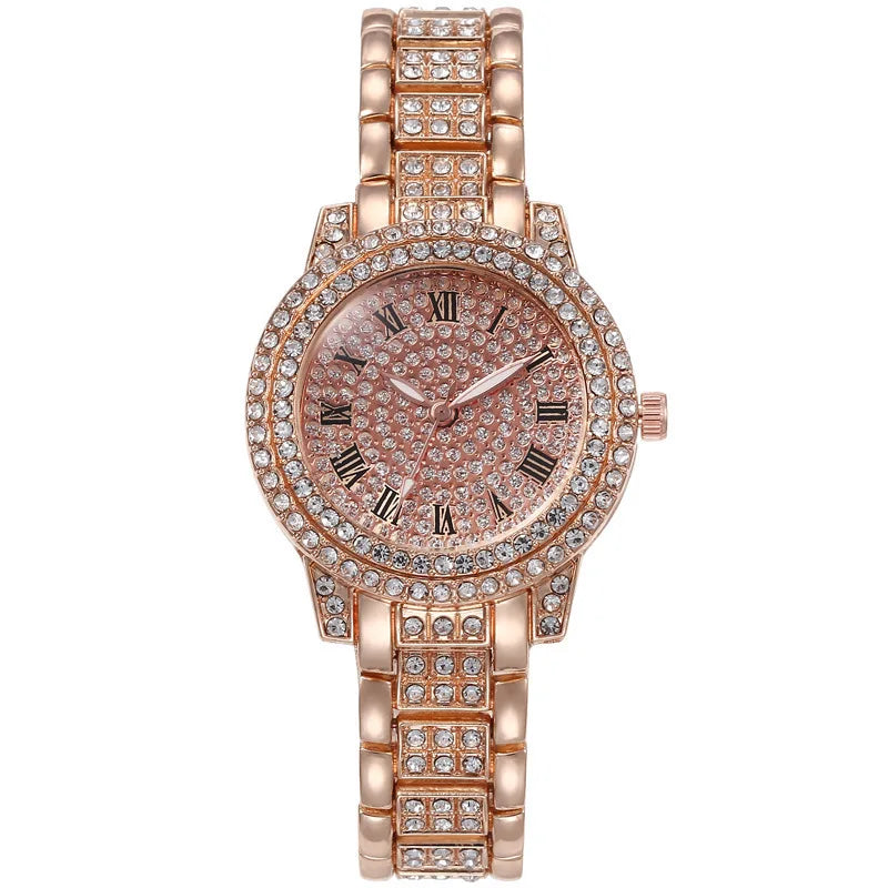 Fashion Women Watch with Shiny Diamond Watch Ladies Luxury Brand Ladies Casual Women Bracelet Crystal Watches Relogio Feminino Good Vibrations