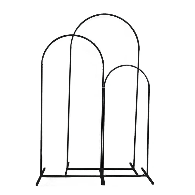 Arch Backdrop Stand, Set of 3 Gold Metal Arch Stand Wedding Arch Frame Square Balloon Arch Stand for Birthday Party Baby Shower Good Vibrations