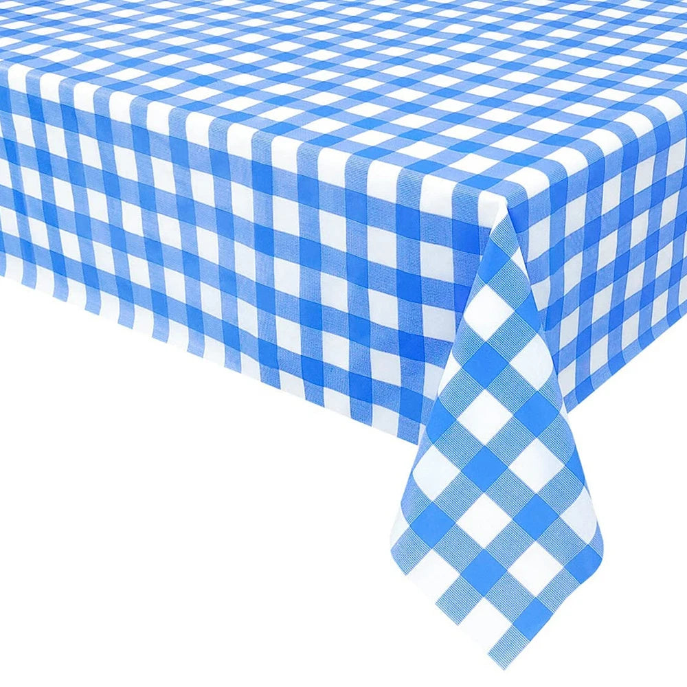 Red Black Checkered Disposable Tablecloth Wedding Birthday Party Indoor Outdoor Picnic Table Cover Plastic Waterproof Tablecloth Good Vibrations