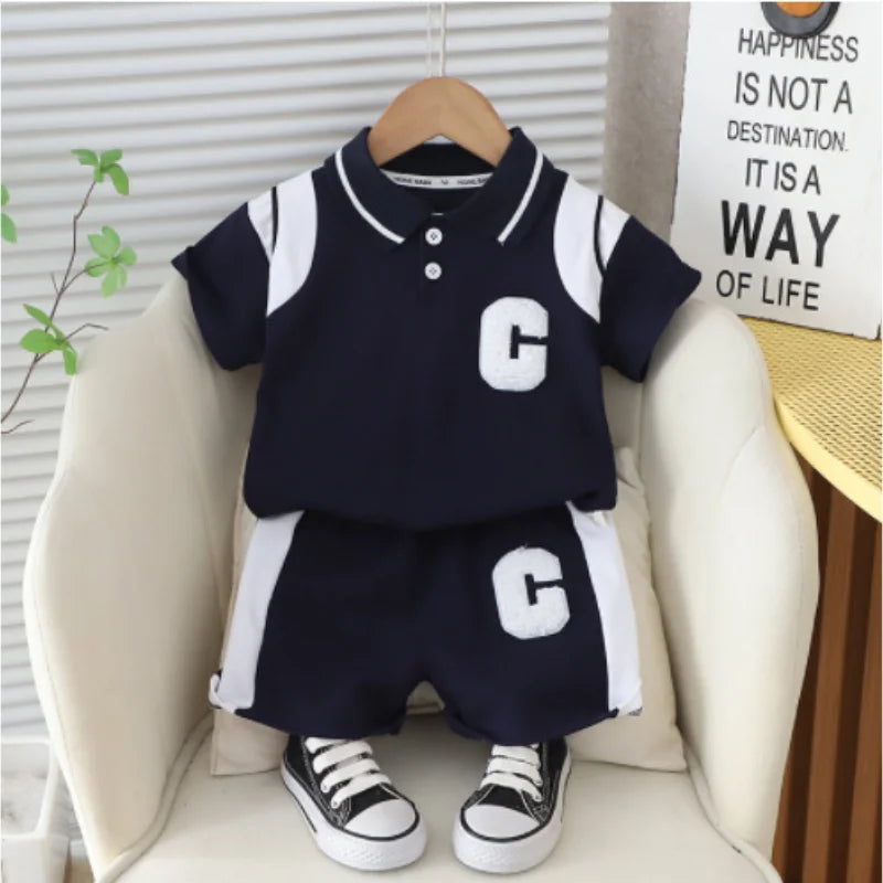 New Summer Baby Girl Clothes Suit Children Boys Fashion T-Shirt Shorts 2Pcs/Sets Toddler Casual Sports Costume Kids Tracksuits Good Vibrations