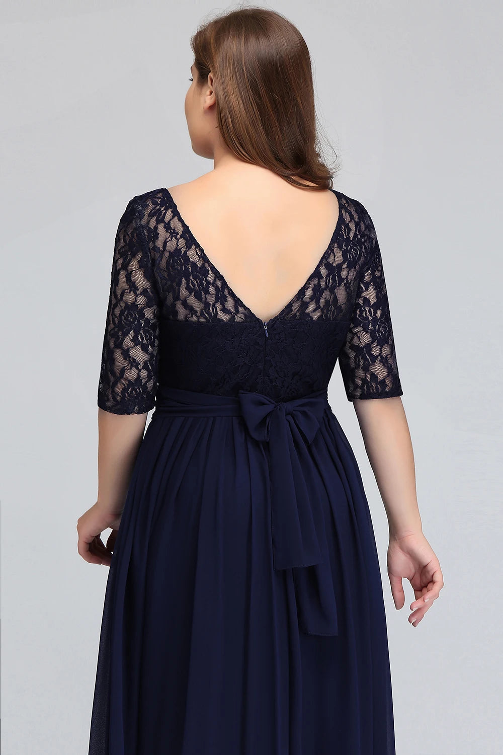 Women Plus Size Lace Chiffon Bridesmaid Dresses Long For Wedding Elegant A Line Evening Party Gown Guest Prom Vestidos De Soiree