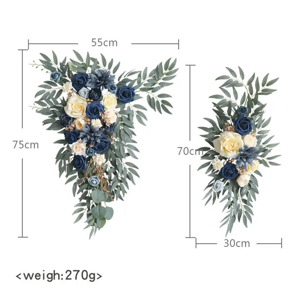 Yannew Artificial Arch Flowers Swag for Boho Wedding Baby Shower Ceremony Flower Garlands Arrangement Reception Backdrop Decor Good Vibrations