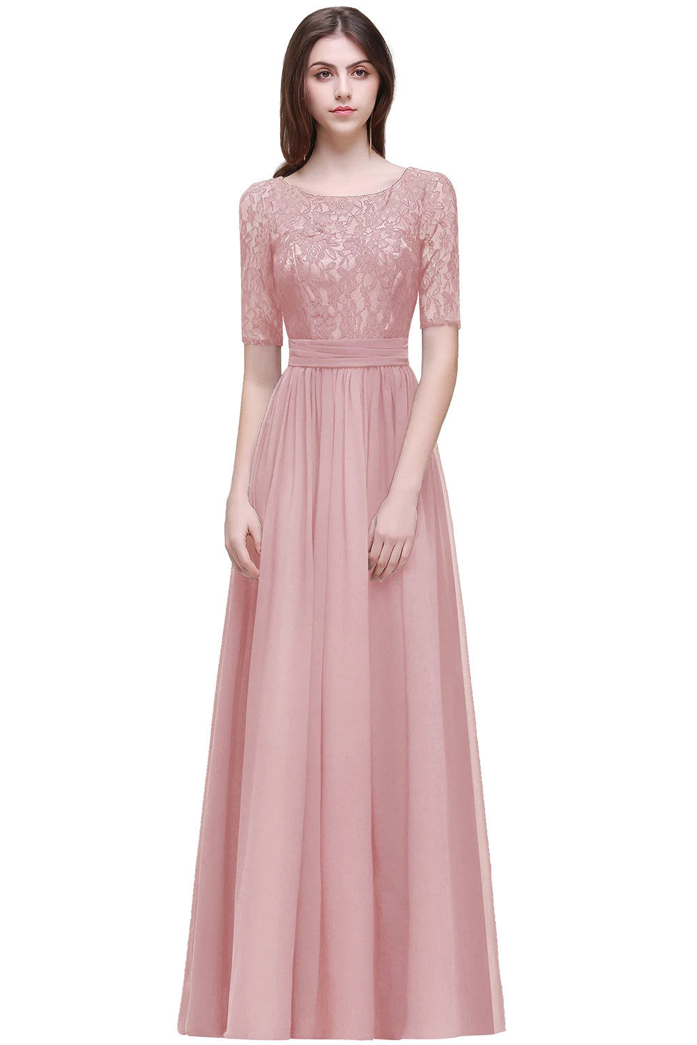 Women Plus Size Lace Chiffon Bridesmaid Dresses Long For Wedding Elegant A Line Evening Party Gown Guest Prom Vestidos De Soiree