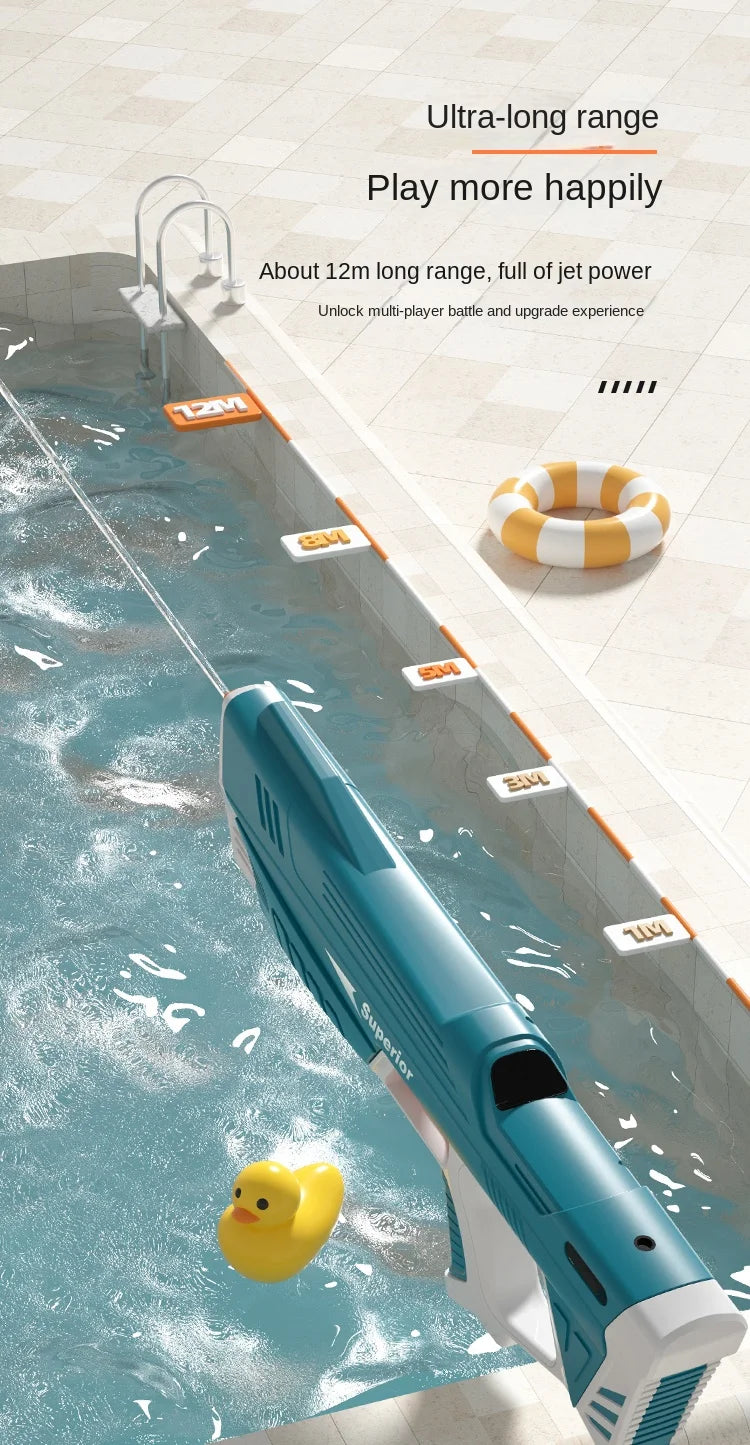 New Water Gun Electric Full Continuous Firing Toy Summer Beach Pool Water Toy Gun Fully Automatic Water Absorption Toys for Kids Good Vibrations