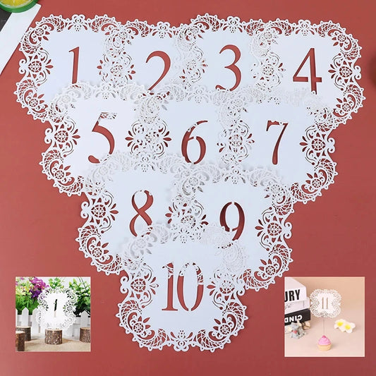 10pcs/set Table Numbers 1-10 11-20 Table Number Cards for Weddings Party Banquet Good Vibrations