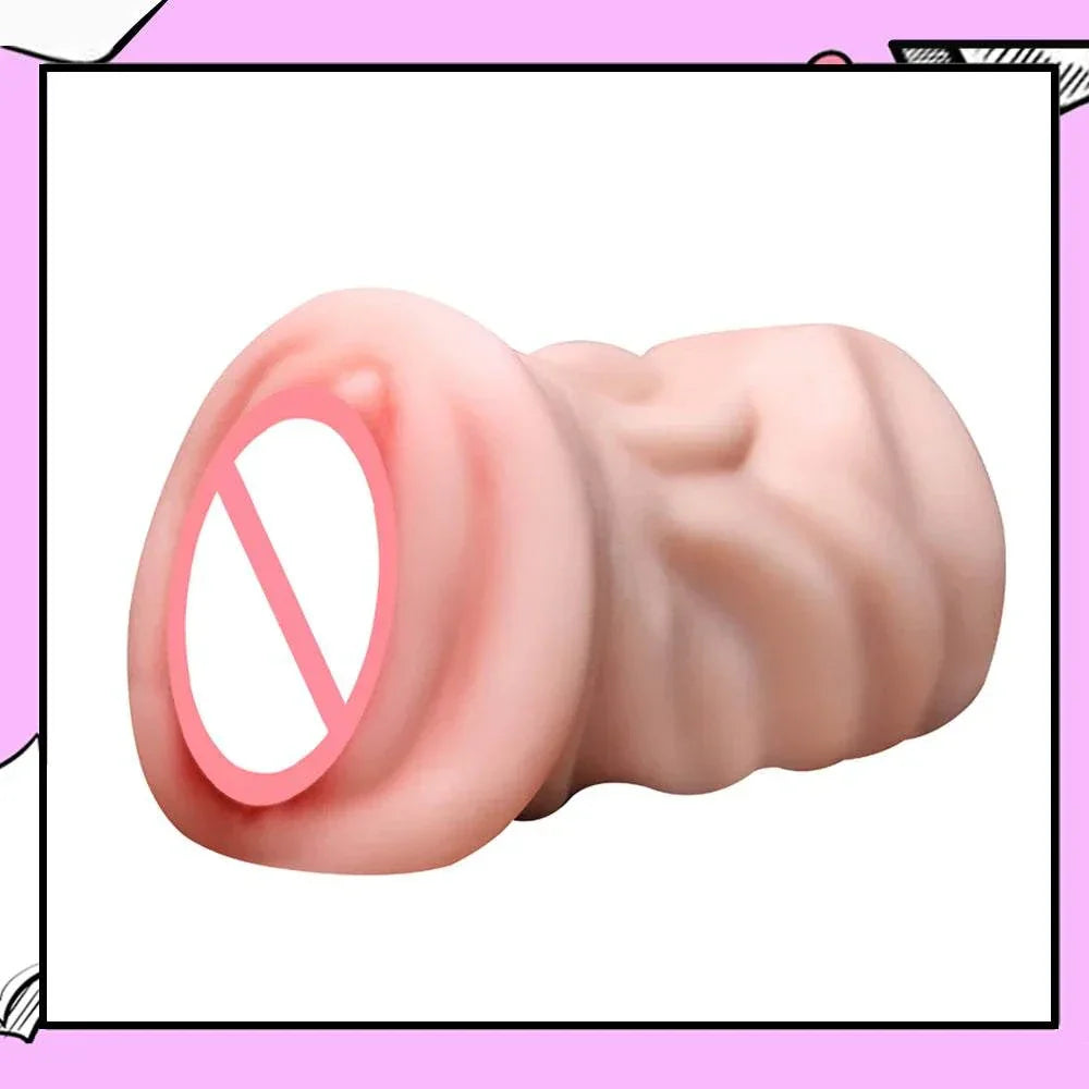 Realistic male masturbator sex toy with soft textured design for men.