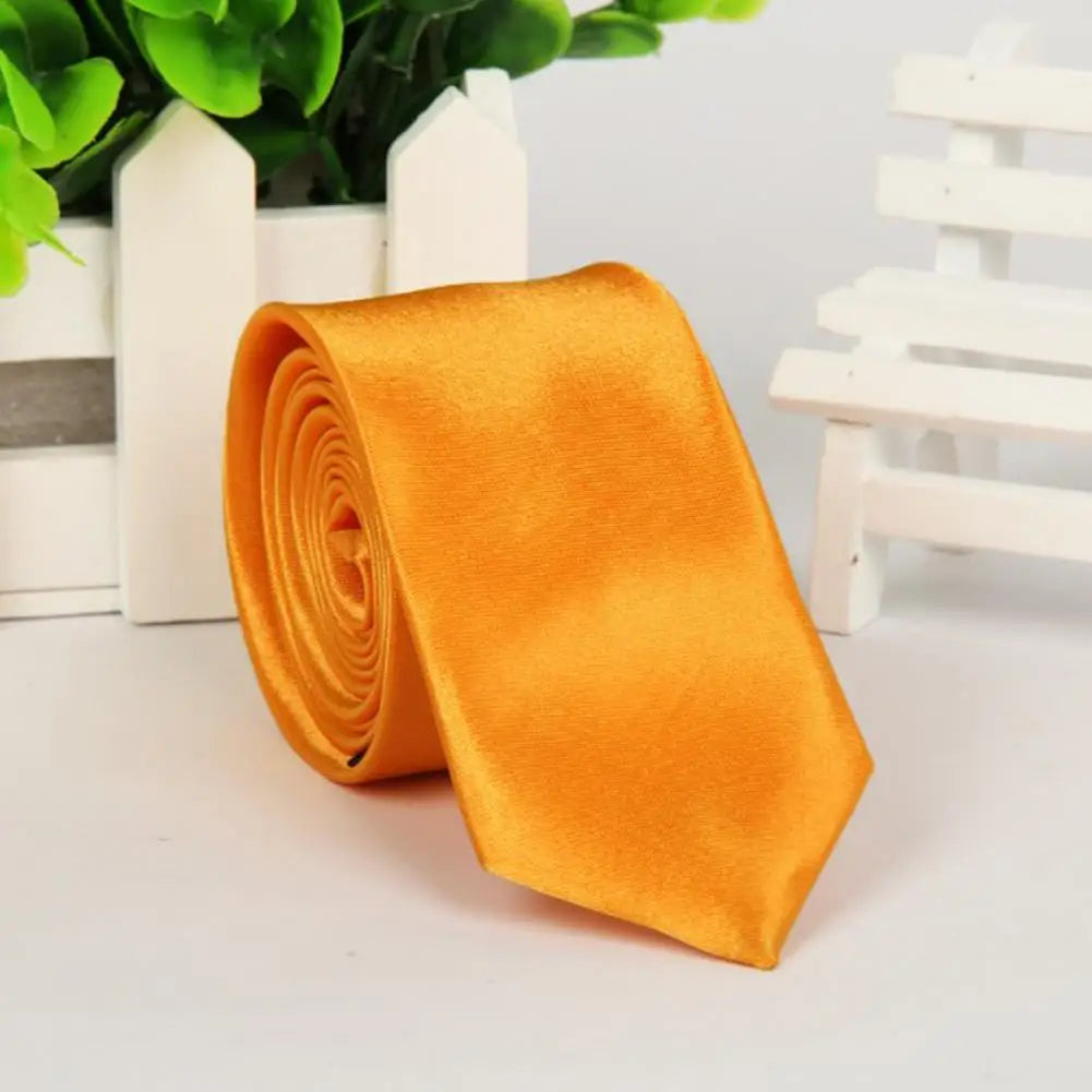 Mans Accessories Slim Skinny Tie for Men Jacquard Woven Solid Champagne Orange Red Purple Blue Ties Wedding Necktie corbatas par Good Vibrations