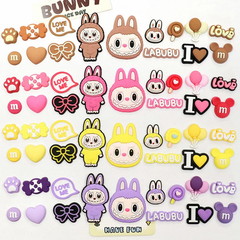 15pcs Hot Toys New Cartoon Shoe Charms Designer for Shoe Accessories Dreations for Sandals Sneaker Classic Clog Kids X-mas Gifts Good Vibrations