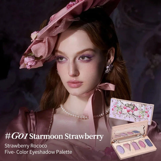 Flower Knows Violet Eye Shadow Strawberry Rococo Series Five-Color Eyeshadow Palette G01 Starmoon Strawberry 0.21OZ./6G Good Vibrations