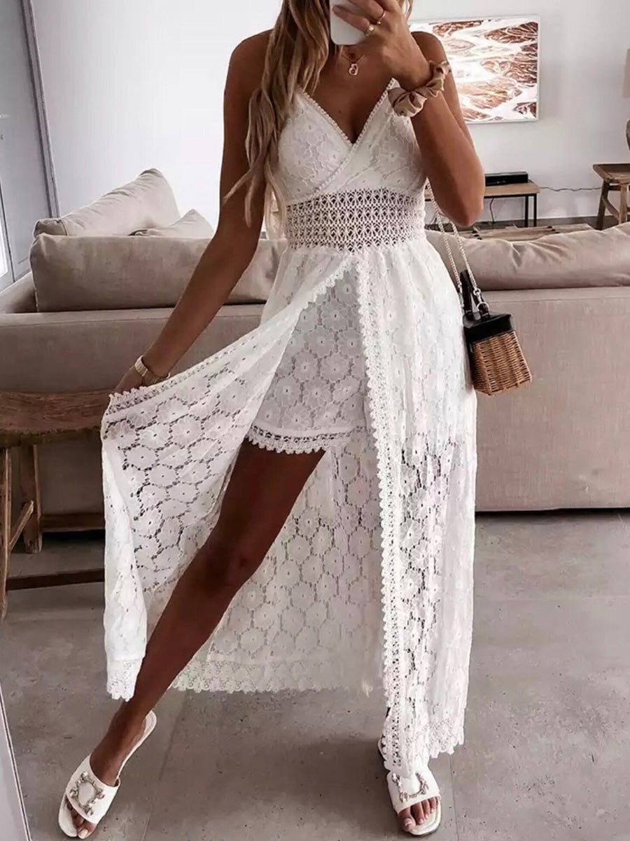 Trendy Casual Summer White Dress for Women Cover-ups Outfits New Boho Hippie Chic Long Maxi Dresses Elegant Party Beachwear Good Vibrations