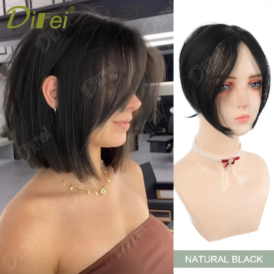 Synthetic Wig Is Divided Into Bangs On The Top Of The Head The Wig Invisible Covers White Hair To Increase The Amount Of Hair Good Vibrations