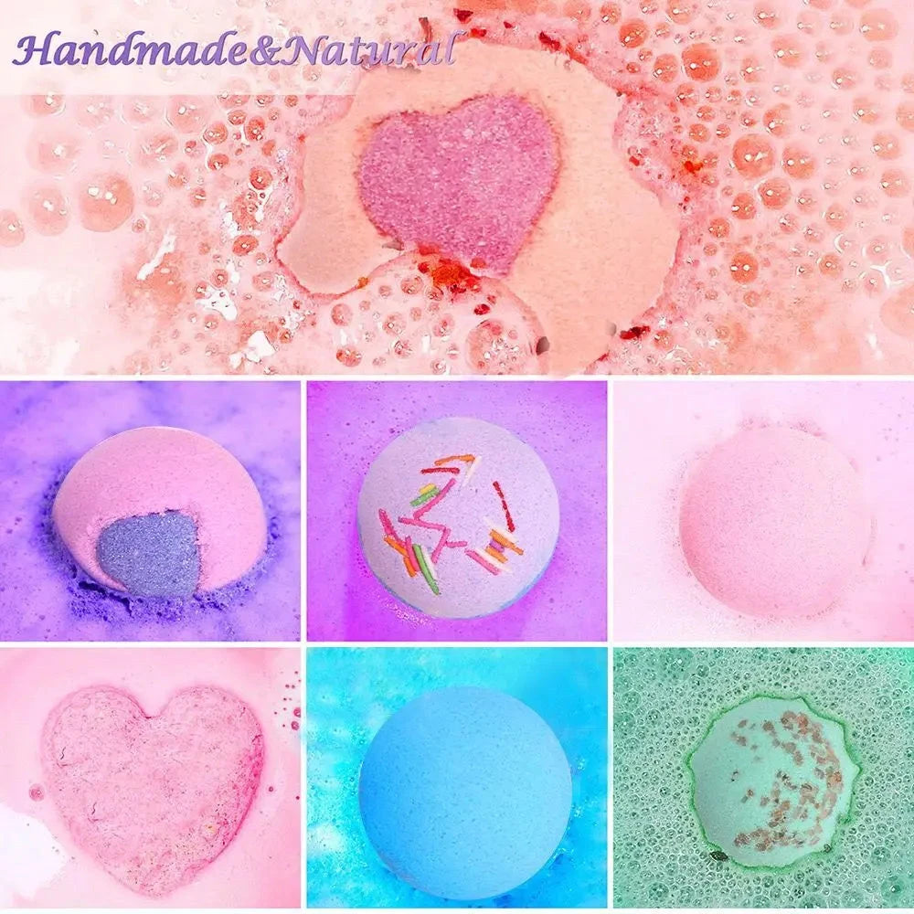 Bath Bombs for Women Gift Set 12pcs Natural Wonderful Fizz Effect for Bubble & Spa Amazing Gift for Wife, Girlfriend, Mother Good Vibrations