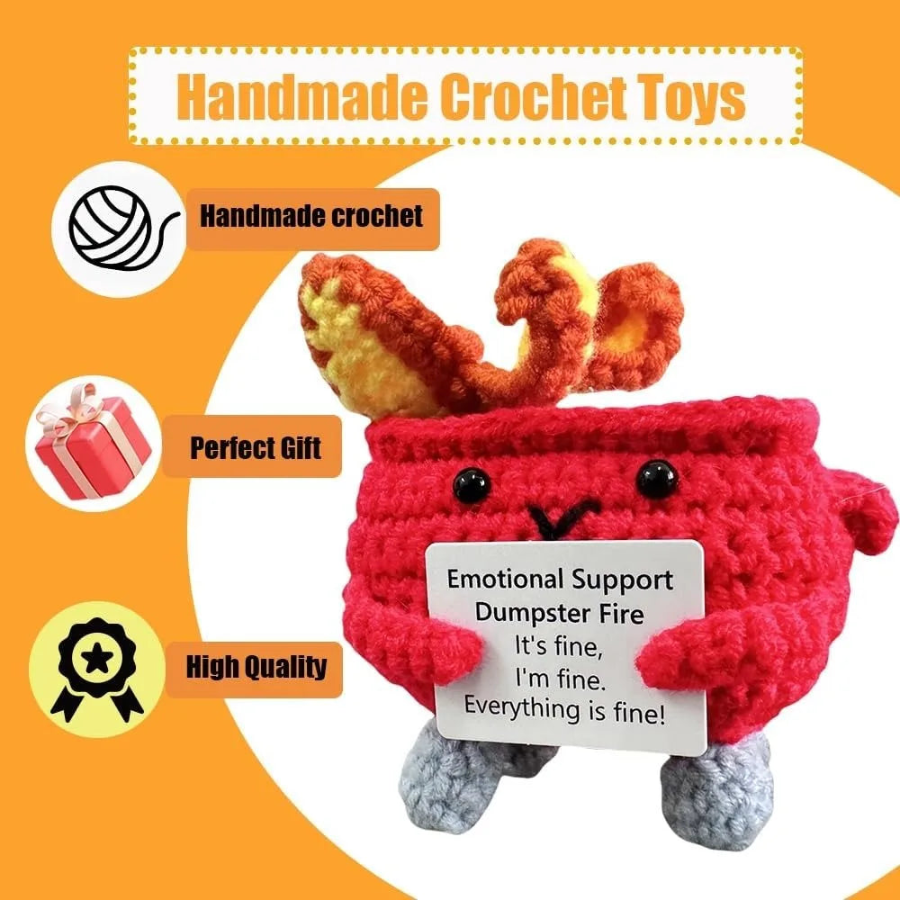 1pc Emotional Support Gifts, Handmade Creative Plush Desktop Decoration Ornaments, Interesting Mini Cute Home Furnishings Decoration, Gifts Suitable for Holiday and Birthday to Encourage Friends, Home Decorations Good Vibrations