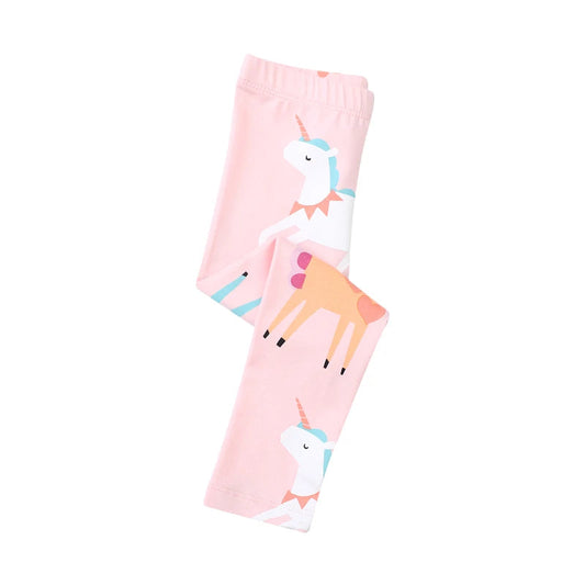 Little maven Baby Girls Leggings Pants Cotton Trousers Toddler Kids Clothes Cartoon Pink Unicorn Children's Clothing Autumn Good Vibrations