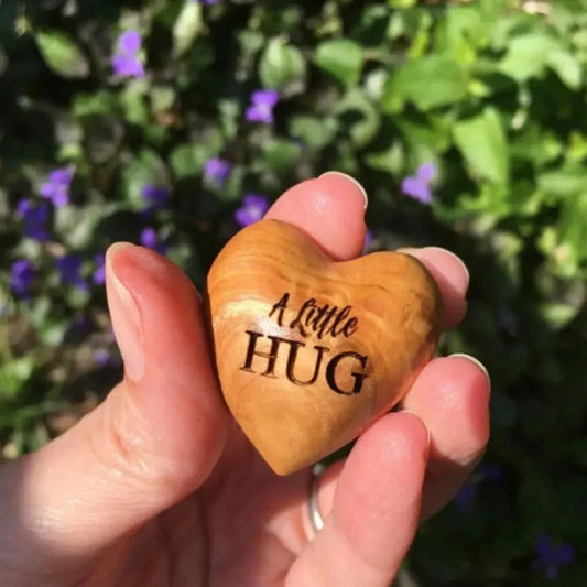 Little Pocket Hug Wooden Heart Tokens I Miss You Crafts Supplies for Friends Portable Creative Gift Valentine's Day Gift Good Vibrations