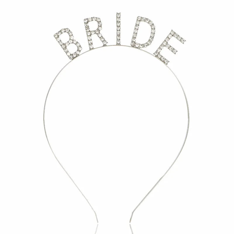 Bridesmaid Hair Accessories Rhinestone Headband Maid Of Honour Crystal Hairbands Team Bride Wedding Shower Party Jewelry Good Vibrations
