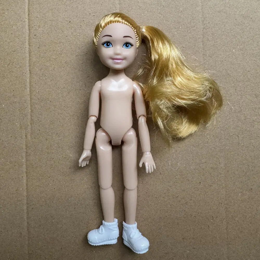 14cm Little Kelly Joints Movable 5-inch Boys Girls Dark Ordinary Skin Naked Body Reborn Bjd 1/12 Toys White Blonde Black Hair Good Vibrations
