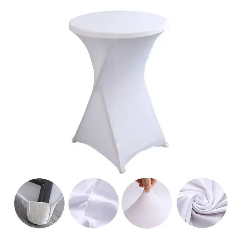 Wedding Birthday Party Decoration Cocktail Spandex Table Covers Round Cloth High Bar Banquet Hotel Show Solid Colour Good Vibrations