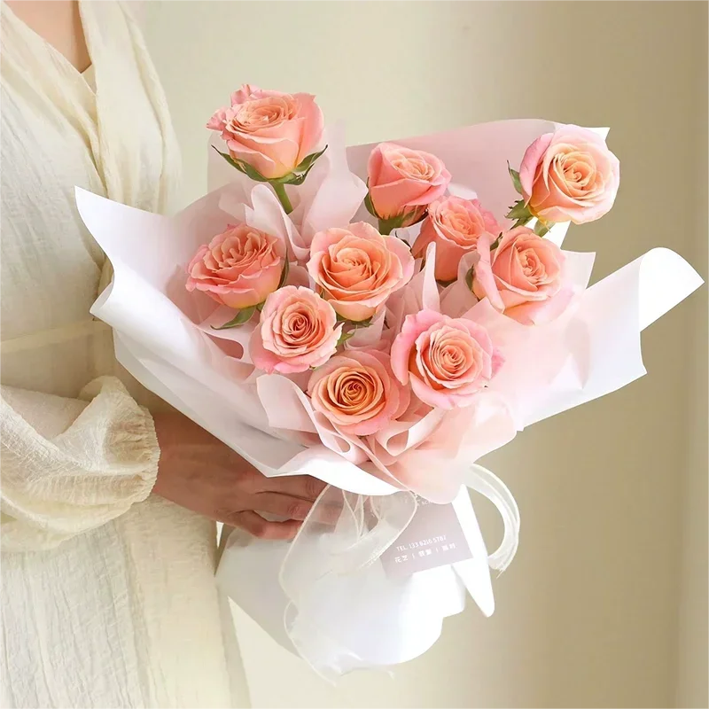 10pcs 50*66cm Flower Wrapping Paper Flower Bouquet DIY Craft Paper Wedding Birthday Baby Shower Party Gift Packing Supplies Good Vibrations