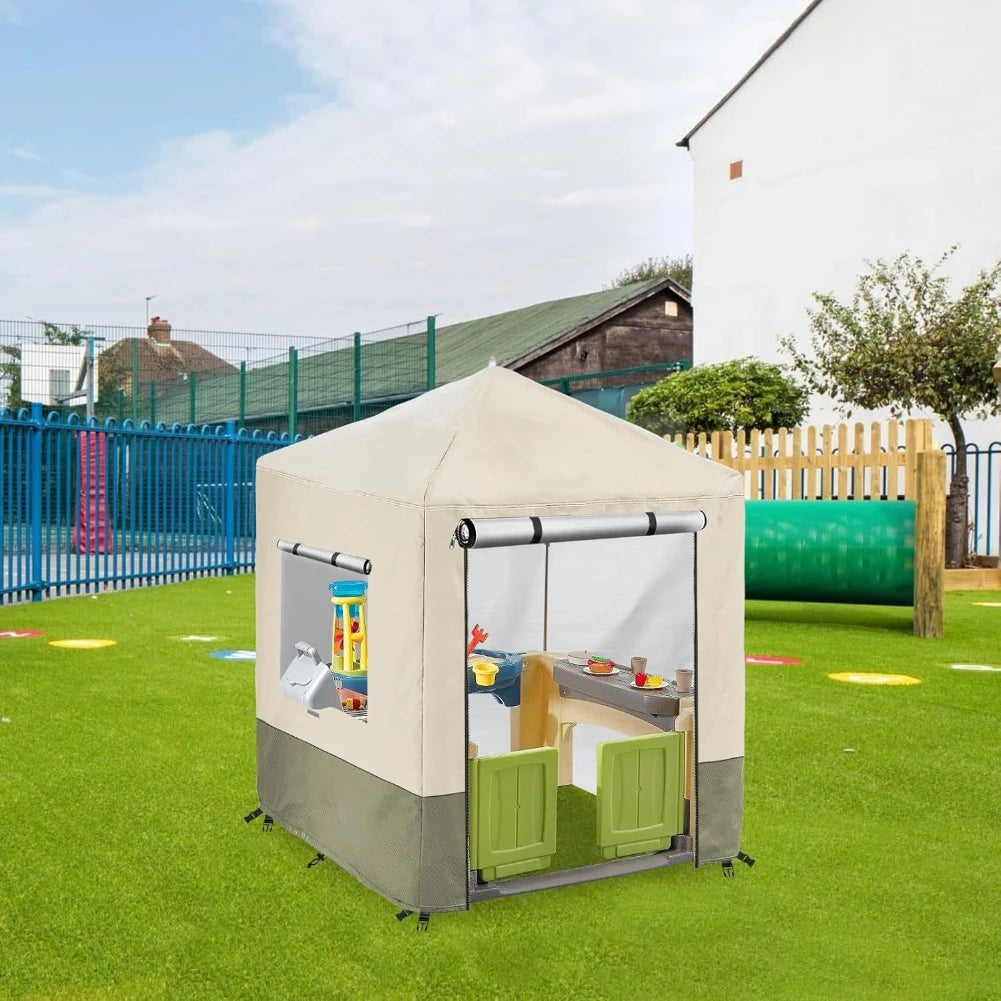 Outdoor Kids Playhouse Cover,Waterproof Cover Suitable Garden Waterproof And Sun-proof Children's Toy House Protective Cover Good Vibrations