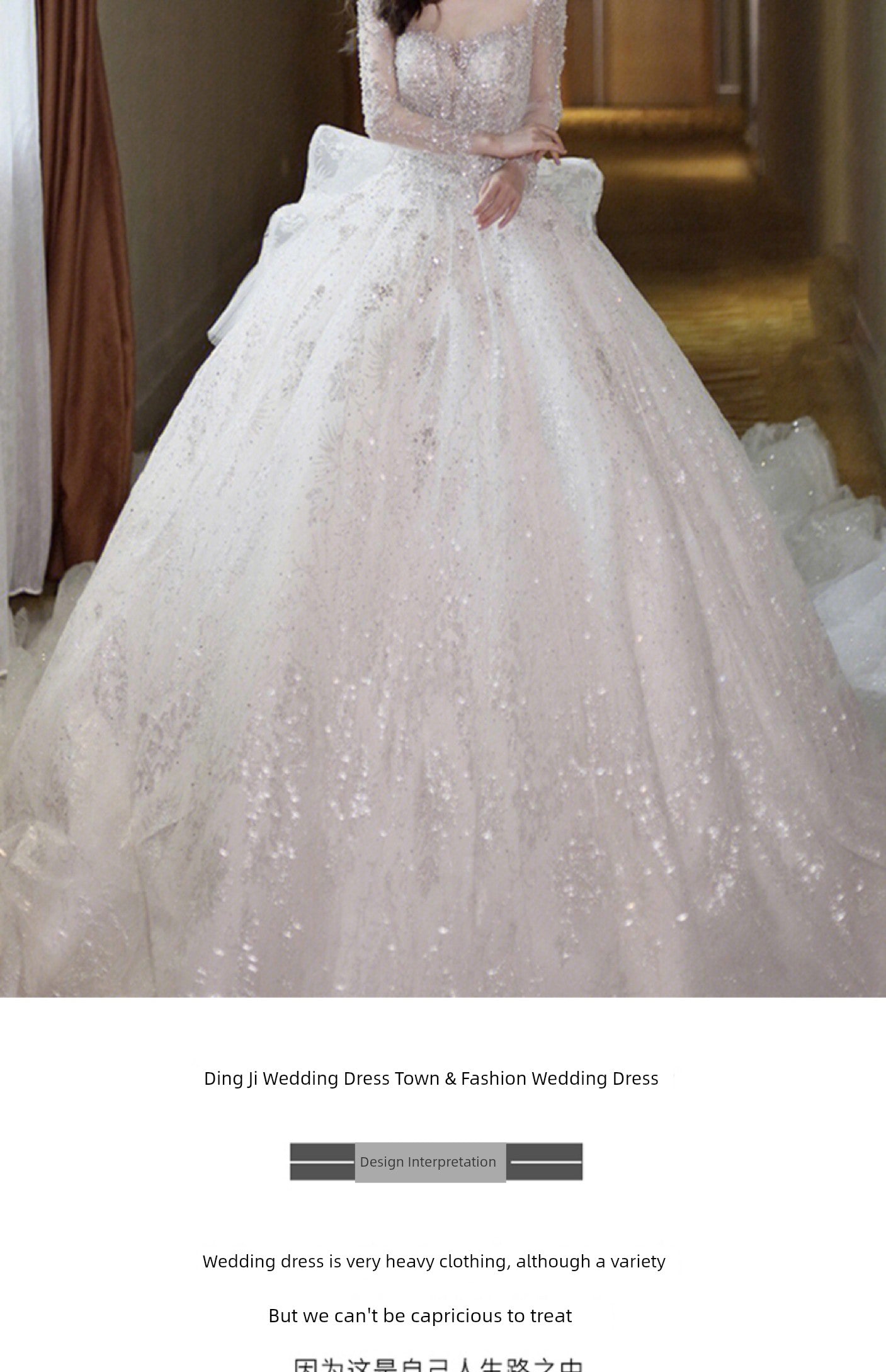 Classy Long Sleeves Arms Hiding Retro Small Light Wedding Dress