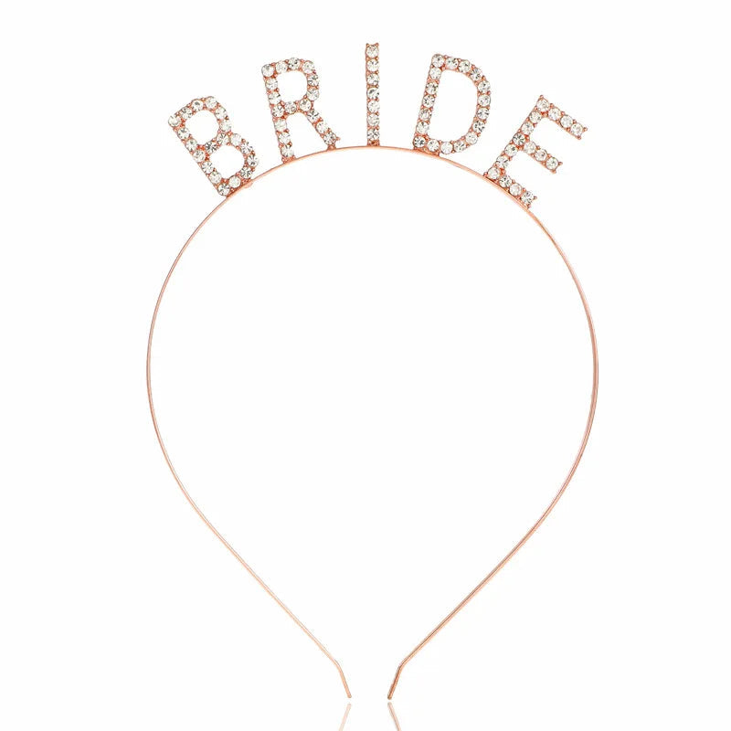 Bridesmaid Hair Accessories Rhinestone Headband Maid Of Honour Crystal Hairbands Team Bride Wedding Shower Party Jewelry Good Vibrations