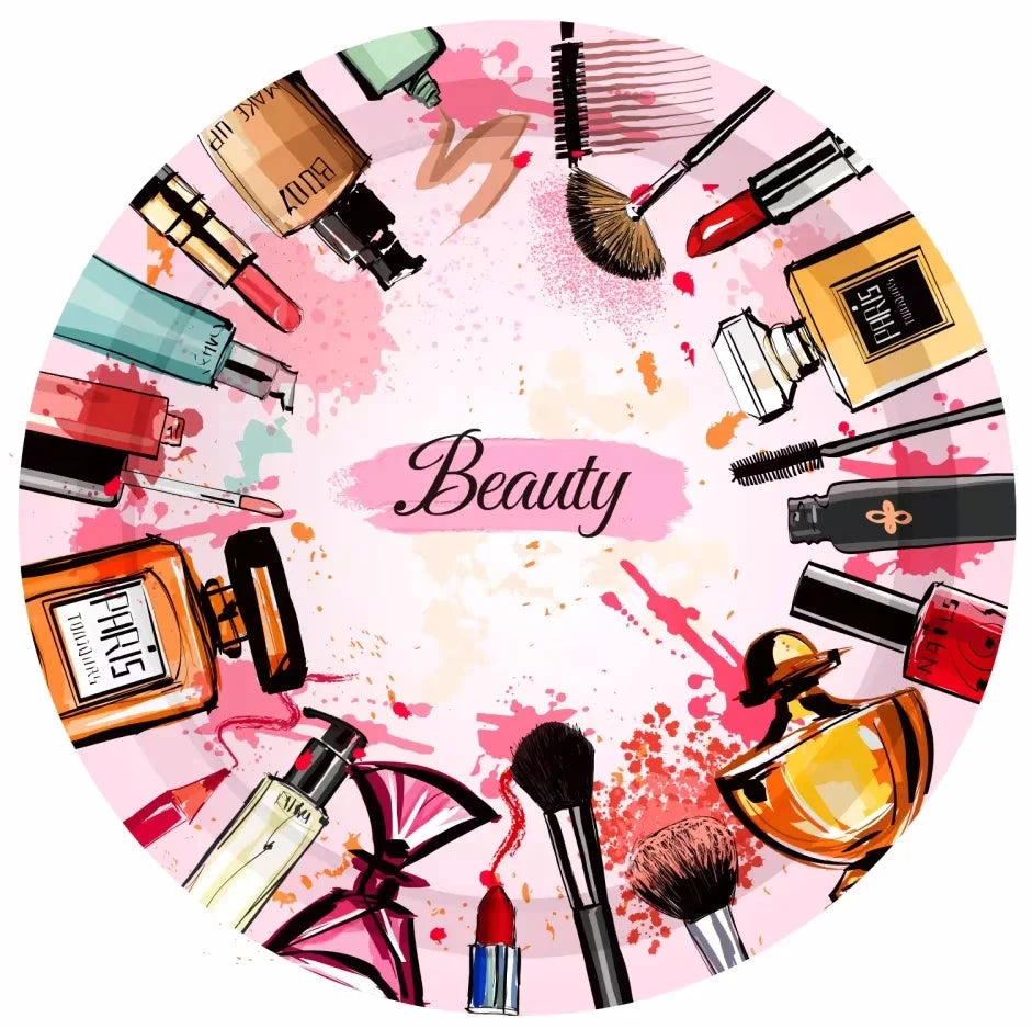 Make Up Spa Party Disposable Tableware Sets Paper Plates Cups Napkins Party Dinnerware Decor Good Vibrations
