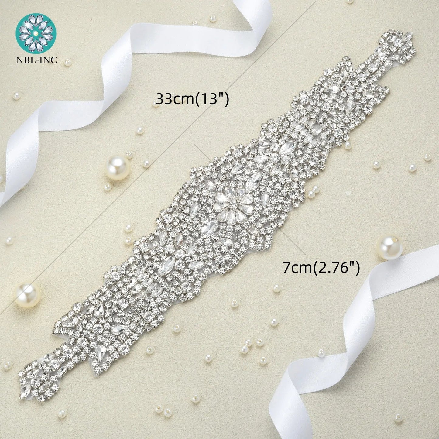 (1PC) Silver Rhinestone crystal iron on applique belt iron on wedding beaded bridal trim for wedding dresses clothing WDD0209 Good Vibrations