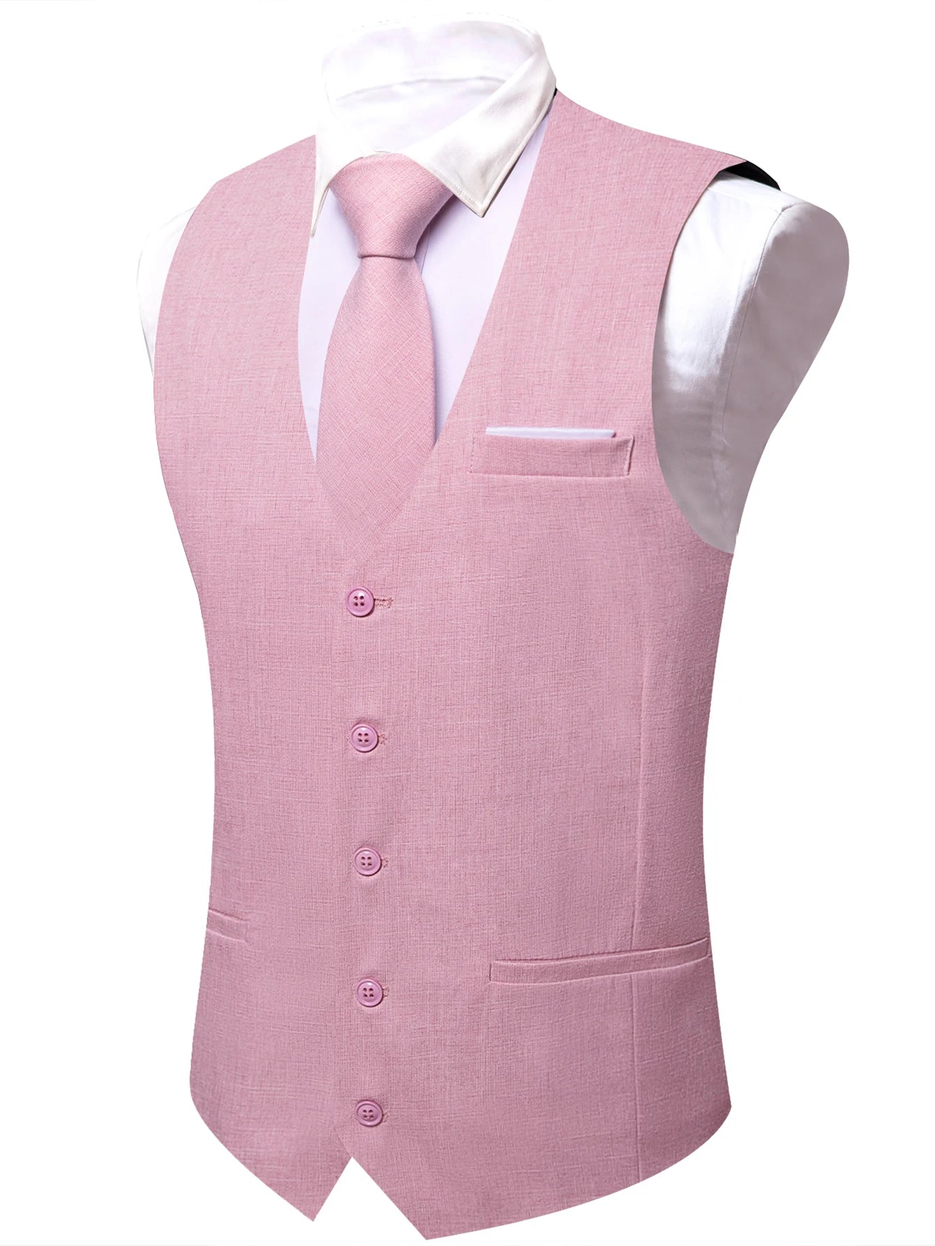 Men's Classic Solid Color Suit Vest and Necktie Matching Set | Wedding Groom & Groomsmen Attire Good Vibrations