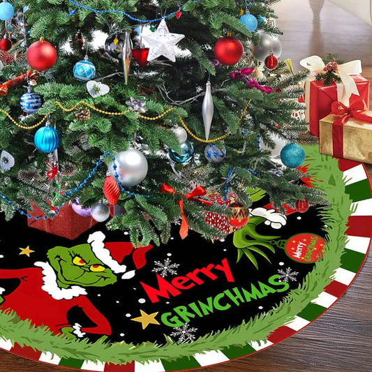 Christmas Tree Skirt 48 inch - Xmas Tree Ornaments - Christmas Ornament - Perfect Holiday Decor for Festive Celebrations Good Vibrations