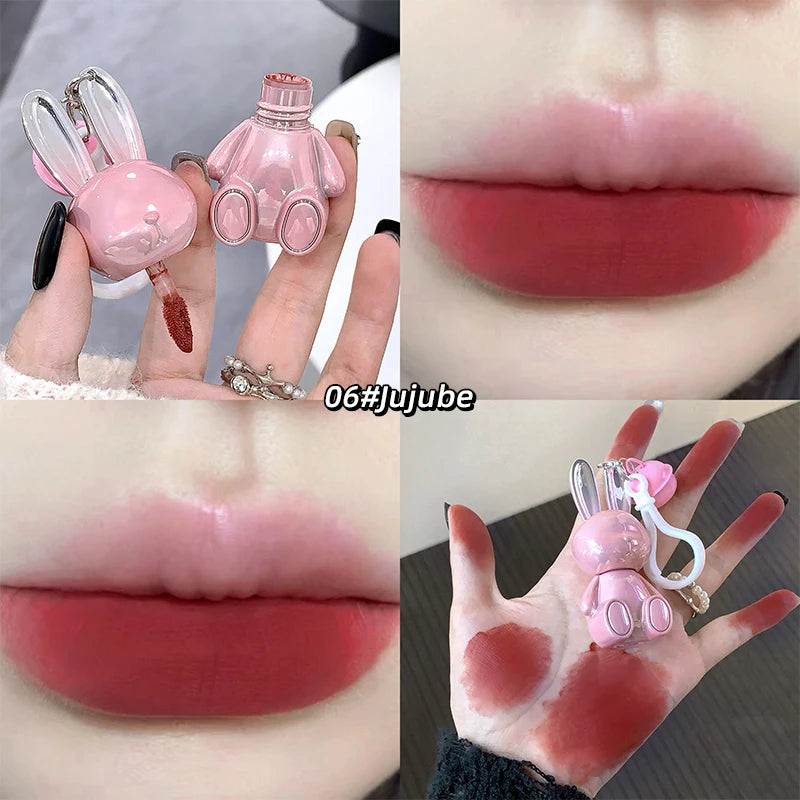 Gege Bear Pink Rabbit Velvet Matte Lip Cream Black Rabbit Water light lip glaze matte mirror pendant lipstick lip gloss Good Vibrations