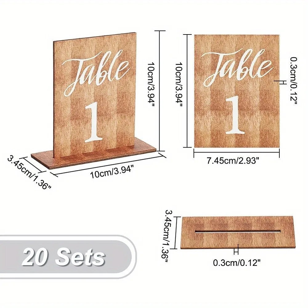 Double-Sided Wedding Table Numbers Numbers 1-20 Durable Table Number Signs Vintage Texture Seat Numbers Sign Good Vibrations