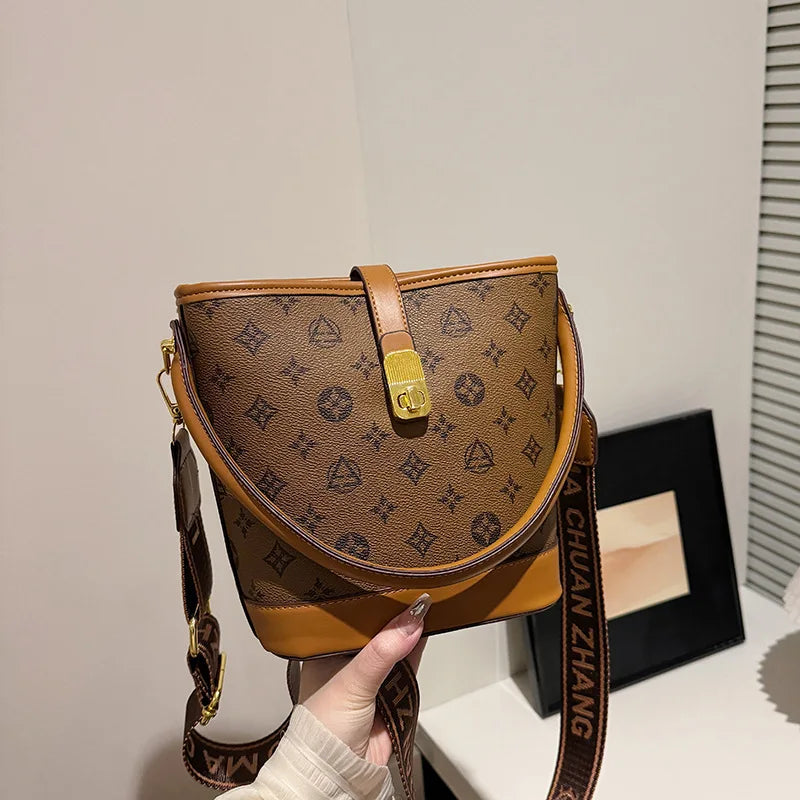 Luxury Bucket Bag - Premium Leather Tote & Crossbody Purse for Women, Spacious Designer Shoulder Bag with Chic Minimalist Style Good Vibrations