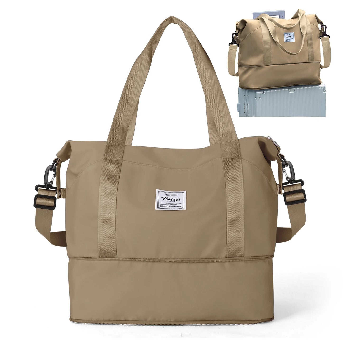 Expandable Travel Duffle Bag for Women Carry On, Weekender Overnight Shoulder Bag,Gym Tote Bag Wet Pocket Delivery Hospital Bag Good Vibrations