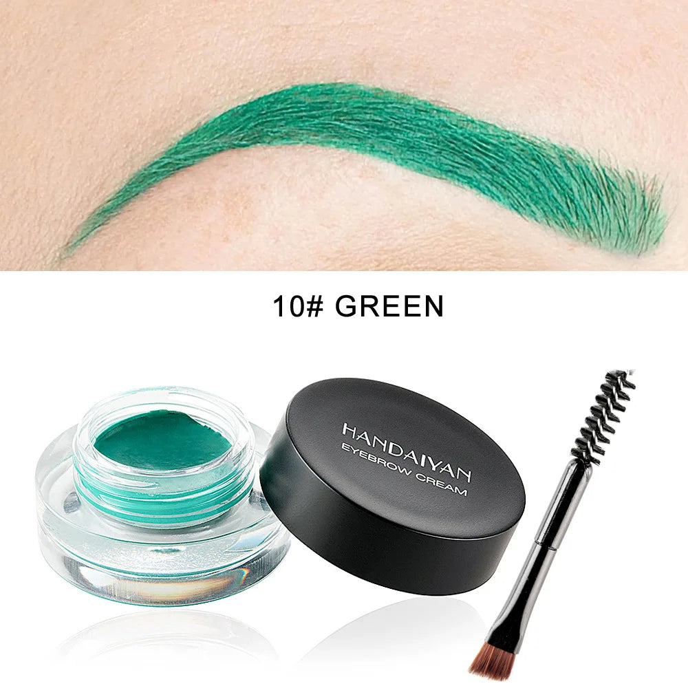 HANDAIYAN 12 Color Waterproof Eyebrow Cream Professional Eyeliner Eyebrow Gel High Brow Tint Black Eye Brow Makeup Tools Good Vibrations