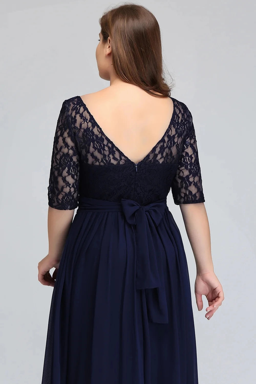 Women Plus Size Lace Chiffon Bridesmaid Dresses Long For Wedding Elegant A Line Evening Party Gown Guest Prom Vestidos De Soiree