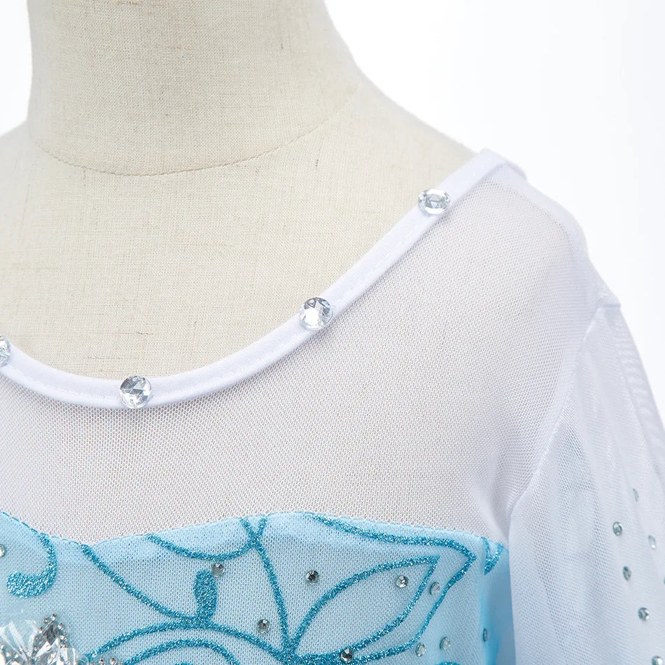 Disney Kids Princess Costume Elsa Anna Halloween Dress Girl Jasmine Moana Dinner Dress Rapunzel Mermaid Pageant Disguise 3-10Y Good Vibrations