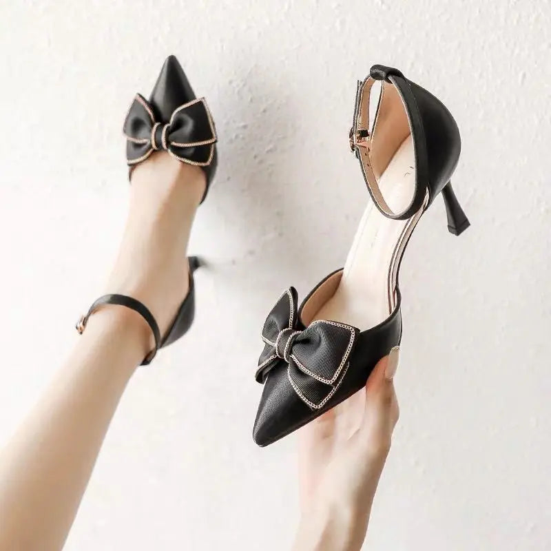 Medium Heel Heels Women's Shoes Trend Pointed Toe Butterfly Stilettos Elegant Dress Weddings Bridal Party White Designer Good Vibrations