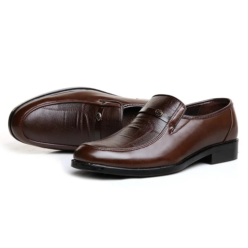 Casual Loafers for Men Round Toe Mens Formal Shoes Business Handmade Slip-On Mens Flat Shoes Mocasines Zapatos De Hombre Good Vibrations
