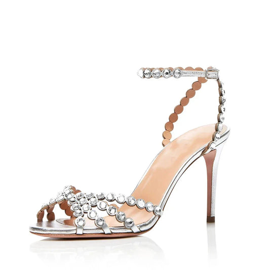 Strass Heeled Sandals Diamond Quality Custom Sparkle Wedding High Heels Manufacturer Good Vibrations