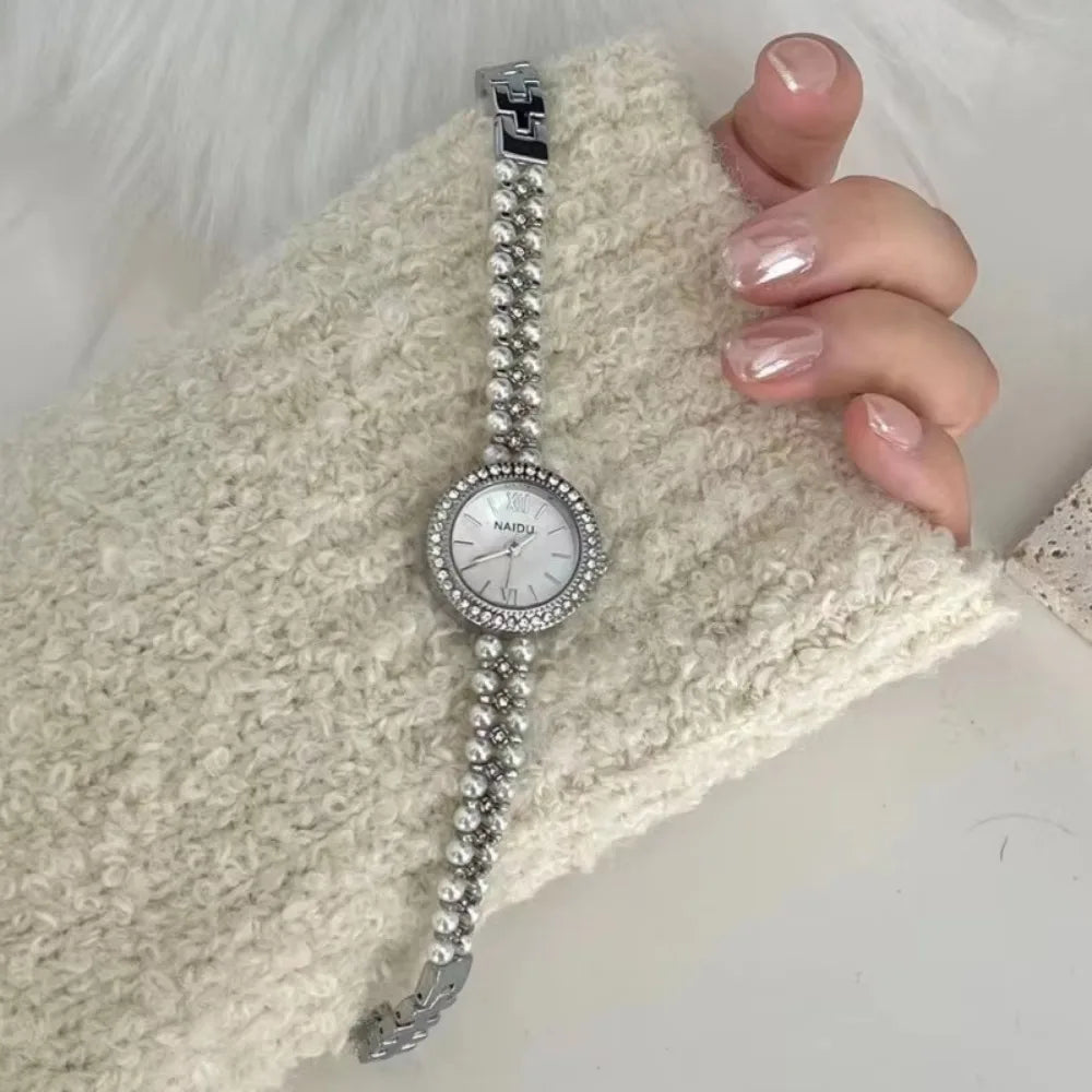 Pearl Studded Strap Women Watch Luxury Ladies Gift Bracelet Watch Fashion Quartz Wristwatches Dropshipping Relojes Para Mujer Good Vibrations