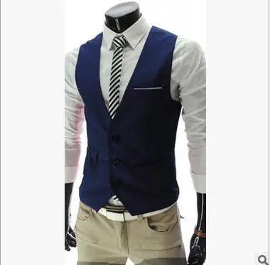 New Arrival Dress Vests For Men Vest Slim Fit Mens Suit Vest Male Waistcoat Gilet Homme Casual Sleeveless Formal Business Jacket Good Vibrations