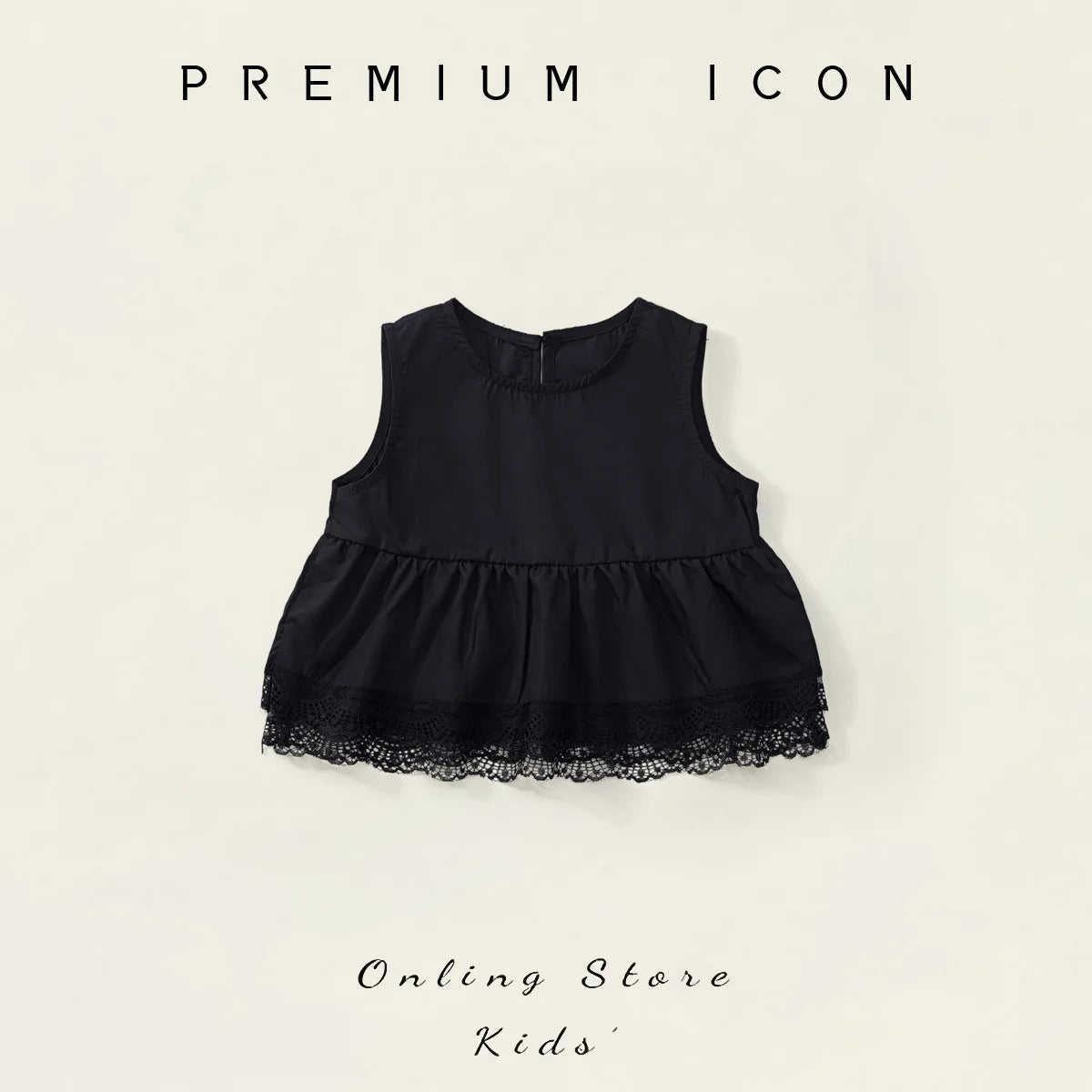 Korean Summer Kids Girls 2PCS Clothes Set Cotton Black Lace Baby Girl Vest Tops Suit Loose Striped Straight Pant Kid Girl Outfit Good Vibrations
