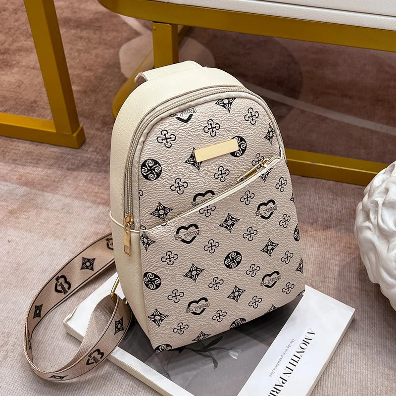 New Women's Crossbody Chest Bag 2025 ladeis Printed Fashionable Men's Chest Bag Stylish Shoulder Bag for Outdoor Activities Good Vibrations
