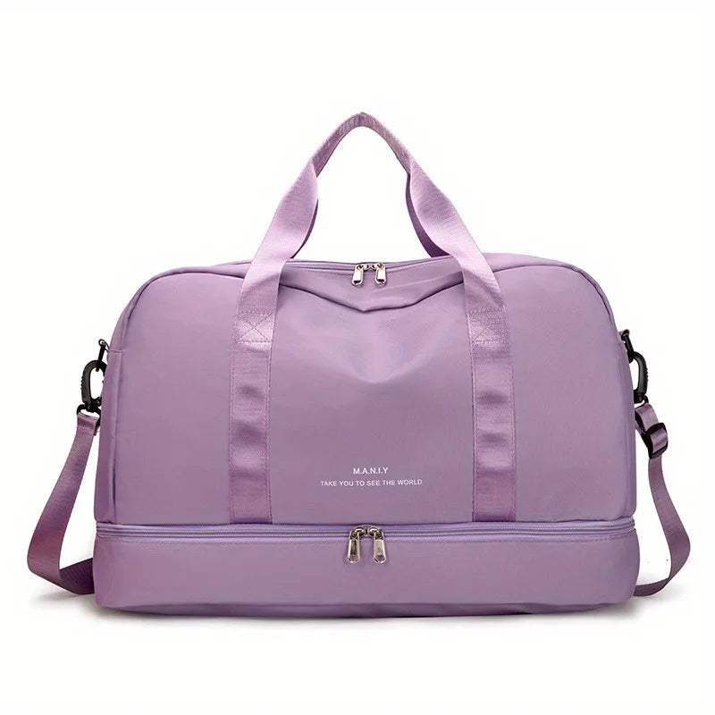 Women Travel Duffle Luggage Bag Sports Handbag Fitness Bag Large Capacity Casual Women's One Shoulder Weekend Overnight Bag Good Vibrations