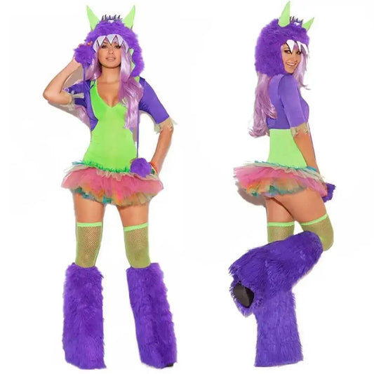 Adult Leopard Fox Cat Girl Cosplay Costume Halloween Costumes Women Fancy Party Dress Up Deluxe Plush Monster Animal Costume Good Vibrations
