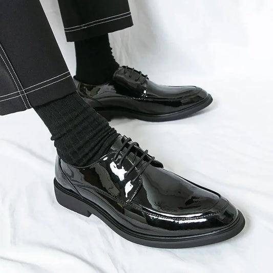 Men's Formal Dress Shoes Elegant Casual Business Luxury Italian Leather Skin Male Social Shoes Original Good Vibrations