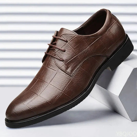 New Mens Business leather Shoes Soft soled comfortable formal shoe Casual versatile work footwear Fashion light Male shoes Homme Good Vibrations