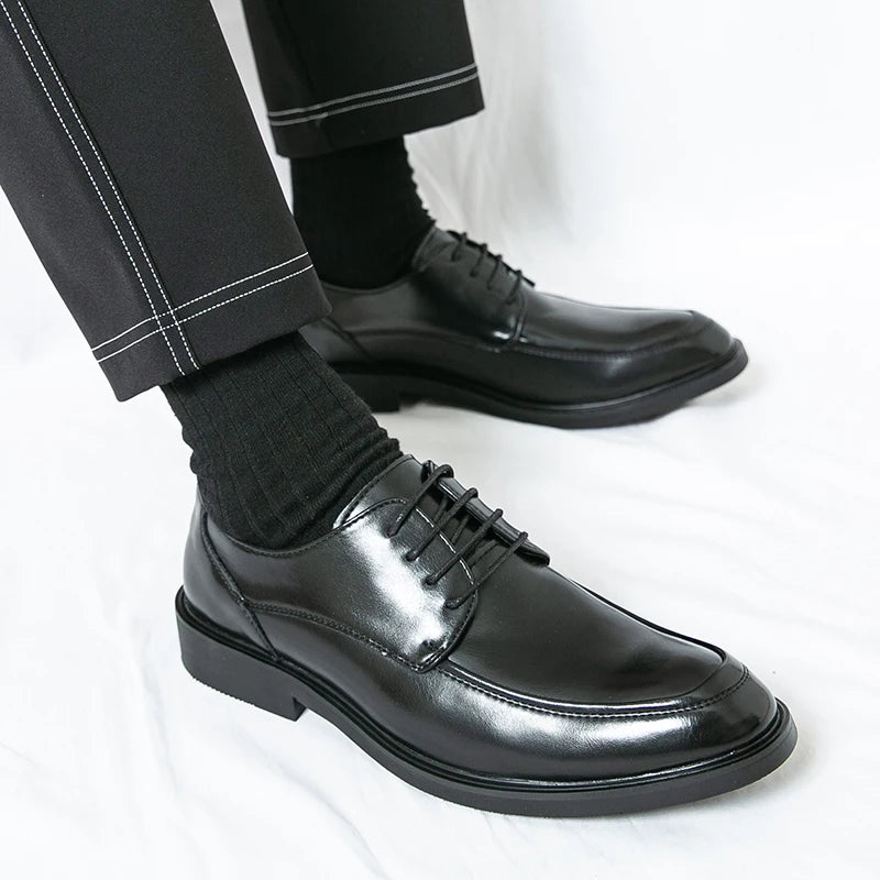 Men's Formal Dress Shoes Elegant Casual Business Luxury Italian Leather Skin Male Social Shoes Original