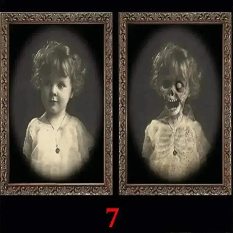 Pretty 3D Changing Face Ghost Picture Frame Halloween Decoration Horror Craft Supplies Haunted House Party Decor Halloween Props Good Vibrations